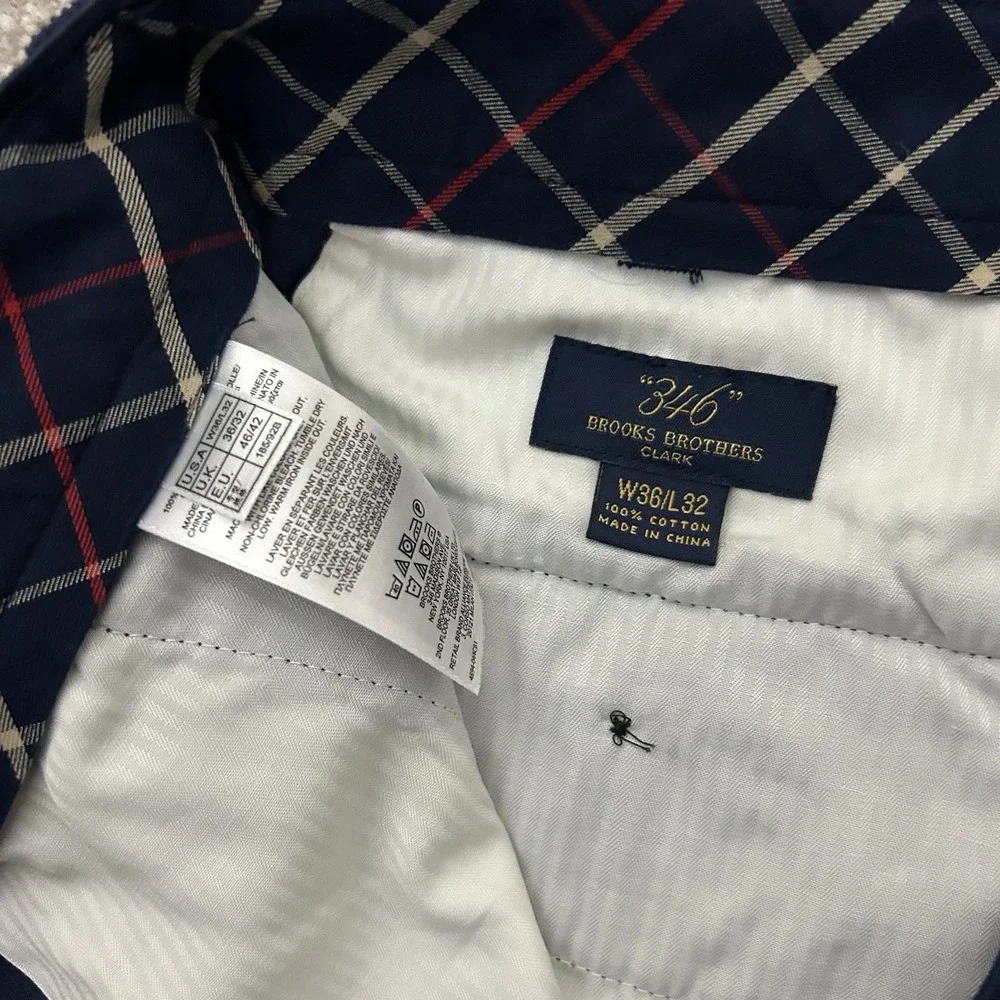 Brooks Brothers Flat Front‎ Clark Corduroy Pants Men's Size 36x32 Blue